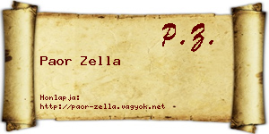 Paor Zella névjegykártya